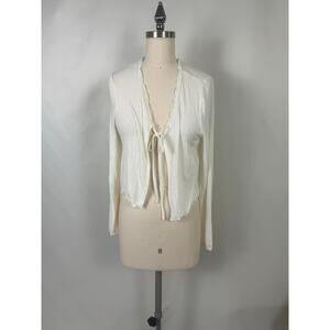 Live‎ in the Moment Med Front Tie Cropped Cardigan Coquette Feminine Fairy Layer